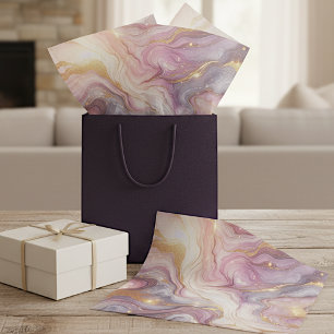 Papel De Seda Padrão de Arte Dourada Branca , Rosa-Rosa-Escuro