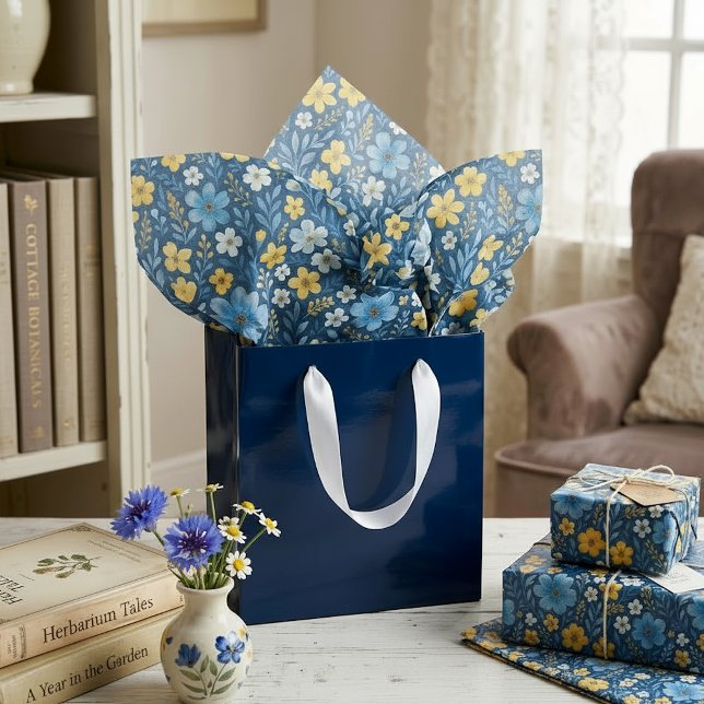 Papel De Seda Padrão de Arte Floral Francesa do Chique Clássico (Criador carregado)