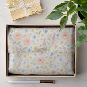 Papel De Seda Padrão de Arte Floral Francesa do Chique Clássico