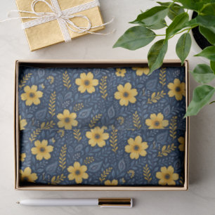Papel De Seda Padrão de Arte Floral na moda-Étnica Mediterrânica