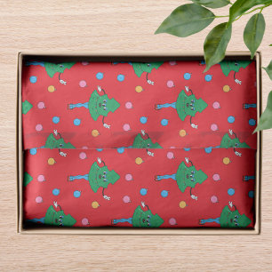 Papel De Seda Padrão de árvore de Natal dançante retrô groovy