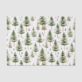 Papel De Seda Padrão de Árvore de Natal de Aquarela