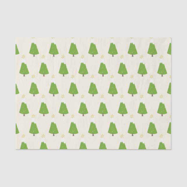 Papel De Seda Padrão de Árvore de Natal Divertido - Natal (Frente )