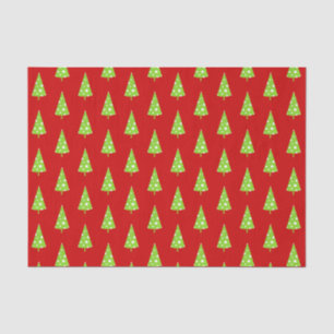 Papel De Seda Padrão de Árvore de Natal do Limão White Bolinhas