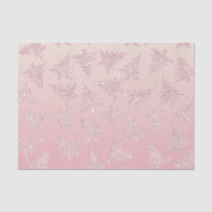 Papel De Seda Padrão de Árvore de Natal Glitter Dourada do Elega