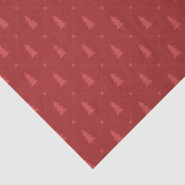 Papel De Seda Padrão de árvore de Natal vermelha (Detalhes )