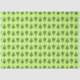 Papel De Seda Padrão de Árvores em Verde