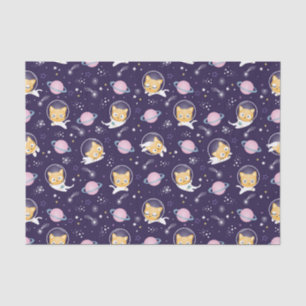 Papel De Seda Padrão de Astronautas de Gato Gato-Gato