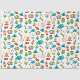 Papel De Seda Padrão de Aventura de Campanha em Branco