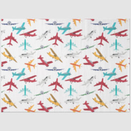 Papel De Seda Padrão de aviões coloridos