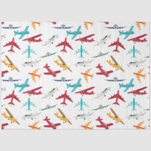 Papel De Seda Padrão de aviões coloridos