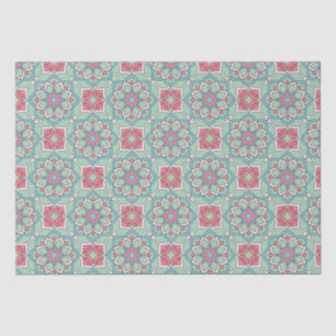 Papel De Seda Padrão de Azulejo de Mandala/Marrocos