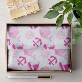 Papel De Seda Padrão De Baleias, Baleias Cutas, Baleias Rosa