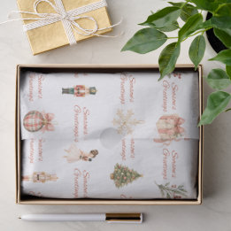 Papel De Seda Padrão de Ballet de Nozinhos com Aquarela Rosa