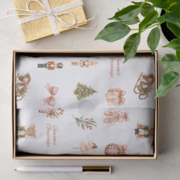 Papel De Seda Padrão de Ballet de Nozinhos com Aquarela Rosa