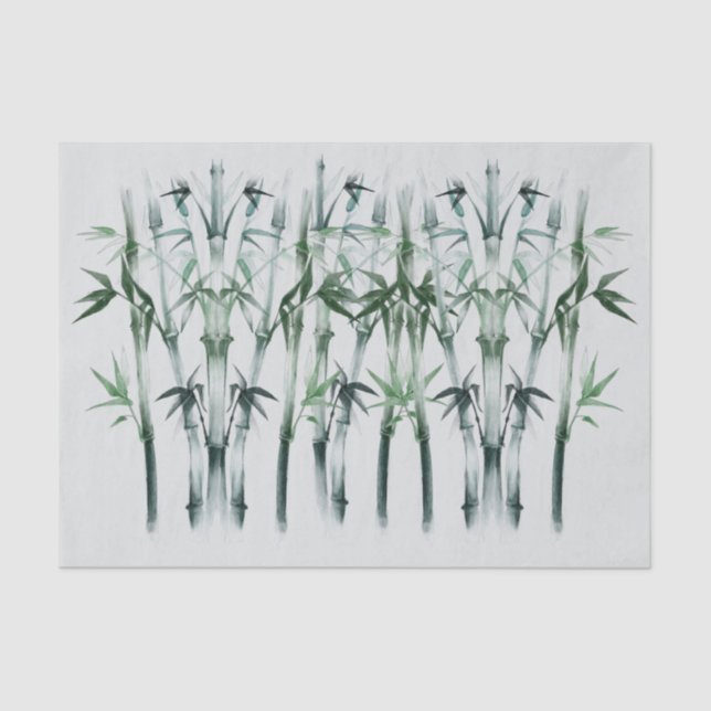 Papel De Seda Padrão de Bambu Verde de Descopagação Japonês (Frente )