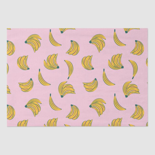 Papel De Seda Padrão de bananas bonitinho desenhado à mão em fun (Frente )