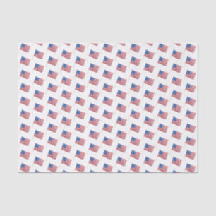 Papel De Seda Padrão de Bandeira dos EUA em Aquarela do Dia 4 de
