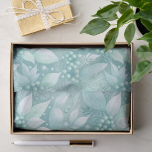 Papel De Seda Padrão de Berries de Folhagem de Natal Costeiro nº