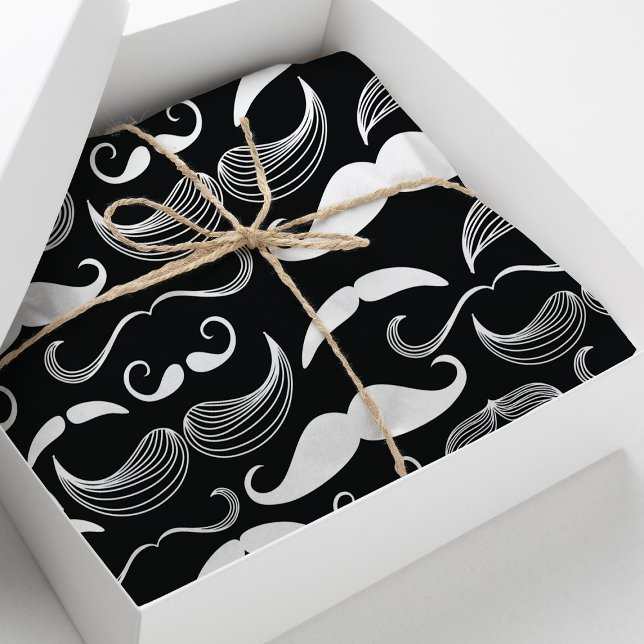 Papel De Seda Padrão de bigode de hipster (Criador carregado)