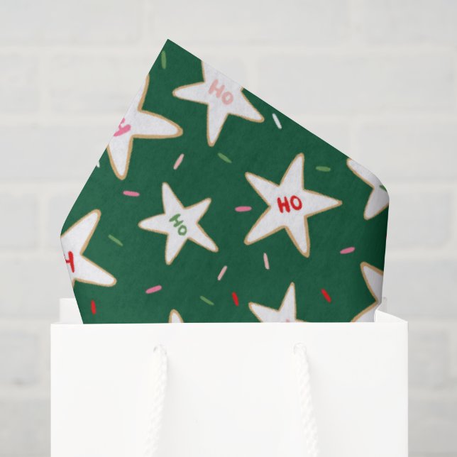 Papel De Seda Padrão de Biscoito de Natal (Sacola de presentes)
