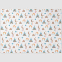 Padrão de Boho Bonito em Branco