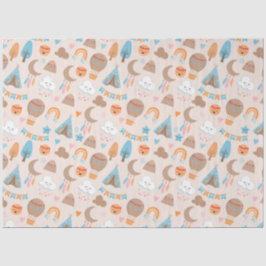 Papel De Seda Padrão de Boho Bonito em Castanho