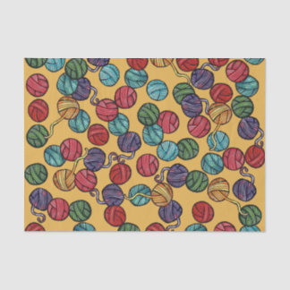 Papel De Seda Padrão de Bolas de Fio Arco-íris                  