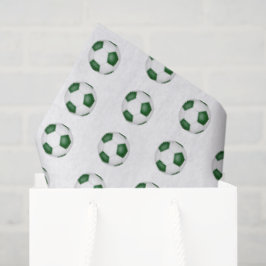 Papel De Seda padrão de bolas de futebol brancas verdes minúscul
