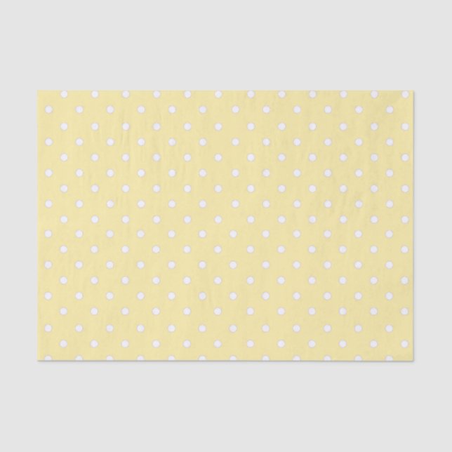 Papel De Seda Padrão de Bolinhas Amarelo (Frente )