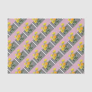 Papel De Seda padrão de bolinhas de tulipa amarela