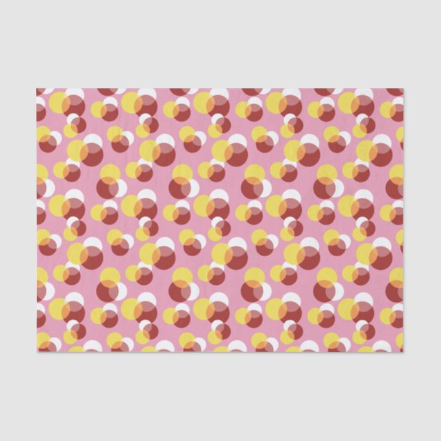 Papel De Seda Padrão de Bolinhas Geométricas do Quic Rosa (Frente )