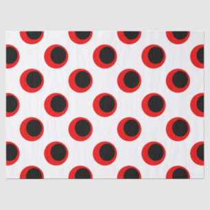 Papel De Seda Padrão de Bolinhas Preto e Vermelho