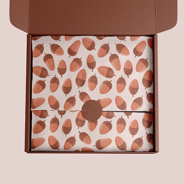 Papel De Seda Padrão de bolota (Autumnal acorn pattern tissue paper)