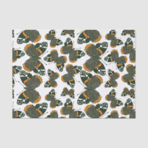 Papel De Seda Padrão de borboleta almirante vermelha