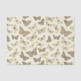 Papel De Seda Padrão de Borboleta Bege Fofo Feminino