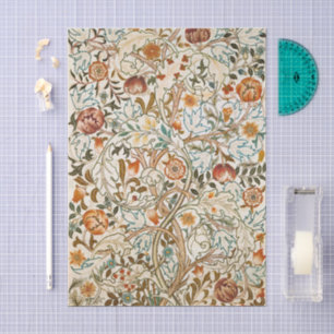 Papel De Seda Padrão de bordado crewel floral Acanthus Morris
