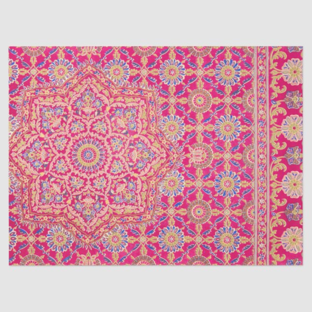 Papel De Seda Padrão de bordado indiano venenoso (Frente )