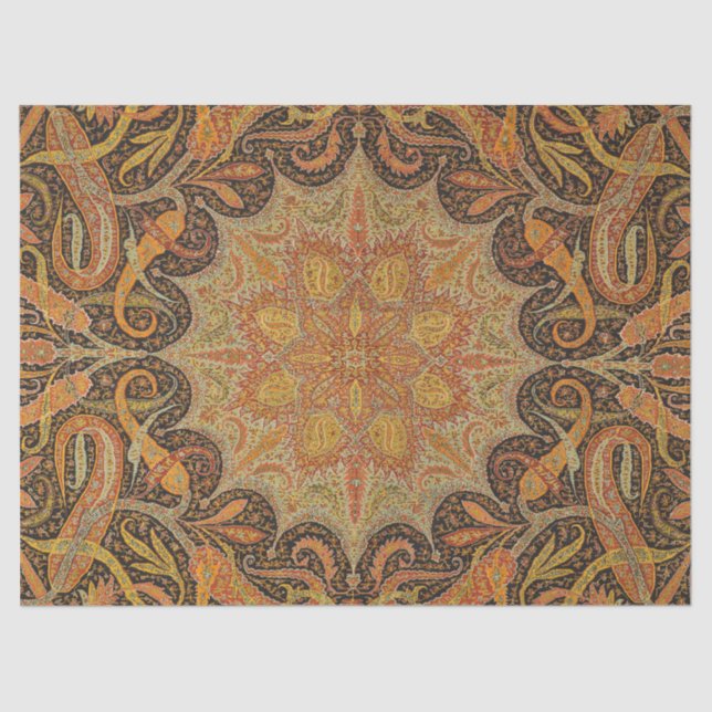 Papel De Seda Padrão de Botek Indiano Antiquado (Frente )