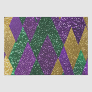 Papel De Seda Padrão de Brilho de Carnaval Purple Amarelo Verde