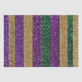 Papel De Seda Padrão de Brilho Mardi Gras Roxo Amarelo Verde