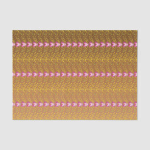 Papel De Seda Padrão de Bronze Vintage e Violetas Florais Rosa