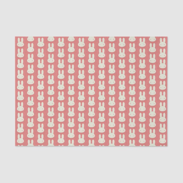 Papel De Seda Padrão de Cabeça Bonito Rosa (Frente )