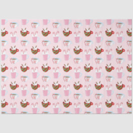 Papel De Seda Padrão de Cacau Quente Natal