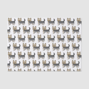 Papel De Seda Padrão De Cachorro Cortado De Terrier Dourado York