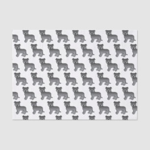 Papel De Seda Padrão de Cachorro de Cartoon de Staffie Cute Azu