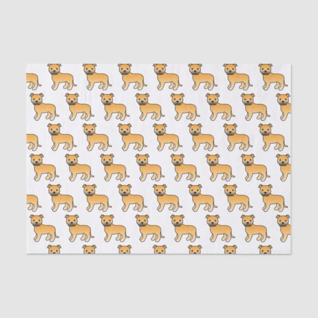 Papel De Seda Padrão de cachorro de desenho animado fofo em ingl (Frente )