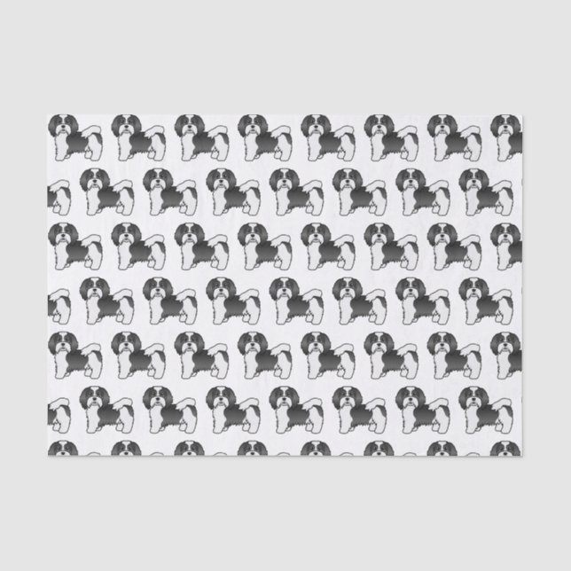 Papel De Seda Padrão de cachorro de desenho animado fofo Havanês (Frente )