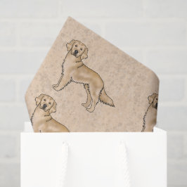 Papel De Seda Padrão de Cachorro de Desenho Animado Fofo Retriev