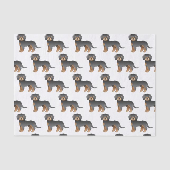 Papel De Seda Padrão de Cachorro de Desenho Animado Mini Goldend (Frente )